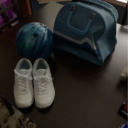 Bowling Ball Case With Shoes And Ball