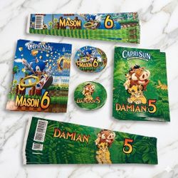 The Lion King Sonic Birthday Theme Labels Wraps Stickers Chip Bags Cutouts Centerpieces 
