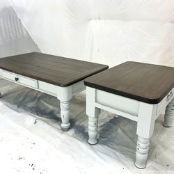 Solid Wood Coffee Table And End Table Set 