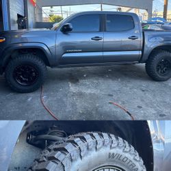 RIMS AND TIRES FOR TACOMA 4RUNNER CHEVY AND SILVERADO 17” 6X139.7 265/70/17 MUD TERRAIN