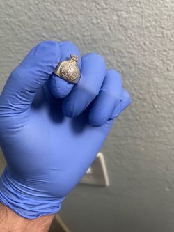 10K 9 CZ MONEY BAG 4.6G RING
