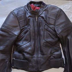 Fieldsheer Leather Armored Motorcycle Jacket Large 