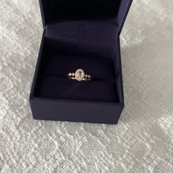 10K Rose Gold Morganite & 1/15 CTW Diamond Ring”