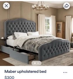 Queen bed with storage and mattress