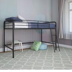 DHP Jett Junior Twin Metal Loft Bed, Black