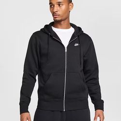 Nike Club Fleece Men’s Full-Zip Hoodie – Black XL (Brand New with Tags)