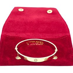 Authentic Large Size Cartier 18k Yellow Gold Love Bracelet  Size 17