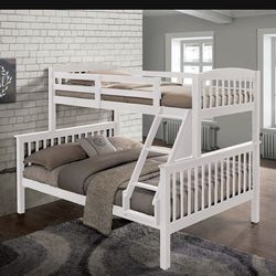 Twin full white Bunkbed with ortho mattress included