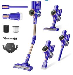 Cordless Vacuum Cleaner, 180° Bendable Wand Stick Vacuum Cleaners with LED Touch Screen, 8-in-1 Lightweight Rechargeable Vacuum with 1.5L Dust Cup for