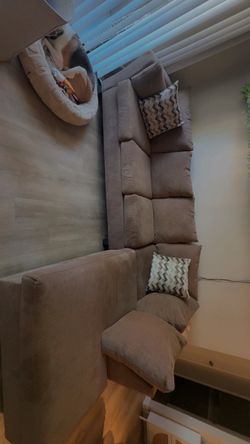 Large Brown Sectional Couch with Chaise | Like New