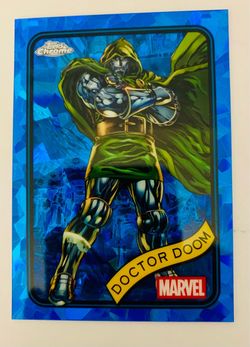 Topps Chrome Marvel Doctor Doom Blue Sapphire Refractor Card