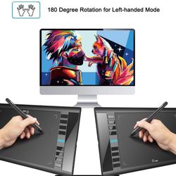 🌸Professional Graphics Tablet – Large 10x6 Inch Drawing Pad with Stylus & Hot Keys | Ideal for Art, Painting & Design