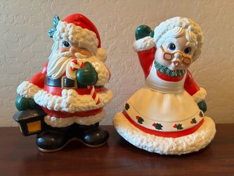 Vintage Santa & Mrs. Claus Christmas Figures – 1985 – 12” Tall Pair