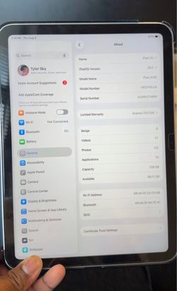 Apple iPad  A16  (11th Gen) (2025 model)