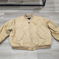 Vintage Y2K Sean John Beige Bomber Jacket Men Size XL Used
