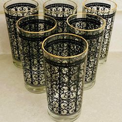 Vintage MCM Glasses - 6 Black Scroll Starlyte Madrid Culver Style 1960s