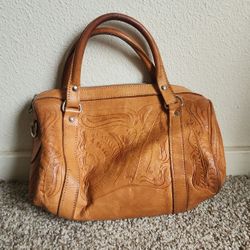 YKK Leather Bag - Hand Made - Tan Orange