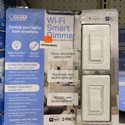 Feit Electric Wi-Fi Smart Dimmer 3 Way Single Pole Switch (2 Pack)
