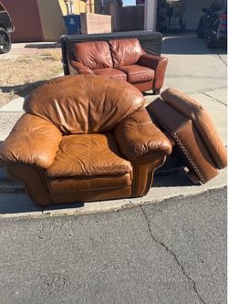 Free love seat, box springs, chair with ottoman