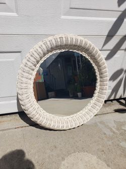 Vintage Wicker Mirror