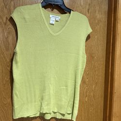 Coldwater Creek Lime Green 1x Sleeveless Sweater Tank 