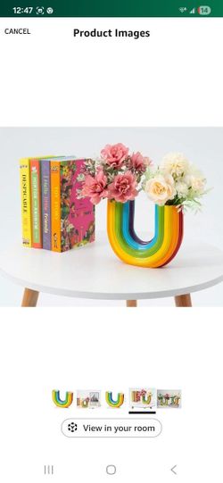 Rainbow Ceramic U-Shaped Stripes Vase, Modern Decorative Vase for Home, Office for Birthdays and Special Occasions
Amazon's Choice
