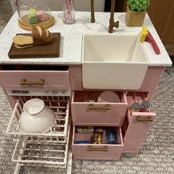 Our Generation Kitchen Island with Accessories for 18" Dolls