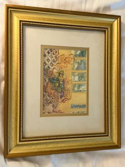 Framed Matted Still Life Interior Flowers Paper Print Landscape 12 in