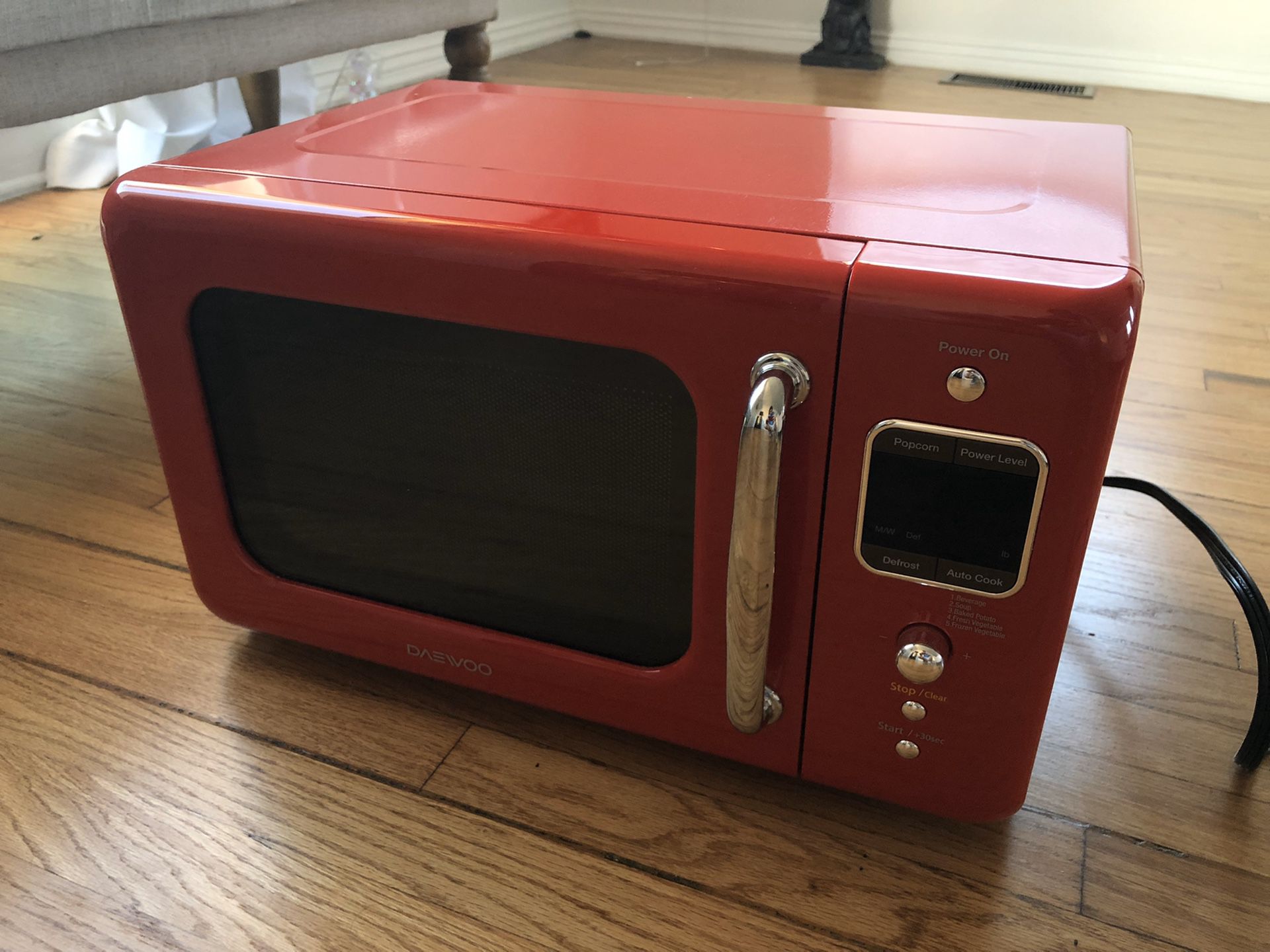 Red Daewoo Microwave