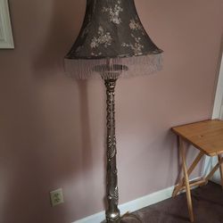 Vintage Floor Lamp With Beaded Shade