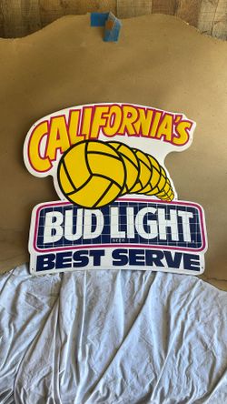 Vintage Rare California Bud Light Volleyball Best Serve Metal Sign 🏐