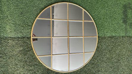 Kate & laurel 30” round gold beveled Mirror