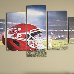 Kansas City Chiefs 5 Panel Canvas Wall Art