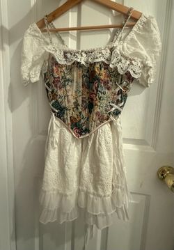 Floral Tapestry Corset Cottagecore Mini Dress
