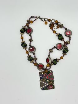 Unique Artisan-Style Double Strand Statement Necklace –