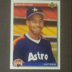 Upper Deck 1992 Brian Williams Houston Astros #23 Star Rookie Baseball Card Vintage Collectible Sports MLB