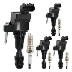 Ignition Coil Pack Set of 4 Compatible with Chevrolet Cobalt HHR Malibu Saturn Aura Buick Lacrosses Verano GMC Terrain Pontiac G5 & More