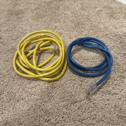 Set of 2 5E Ethernet Cables - Yellow and Blue