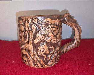 Disney Parks Animal Kingdon 3-D Embossed Faux Carved Tree of Life Coffee Lg. Mug