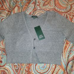 Dark Grey Cropped Cardigan 