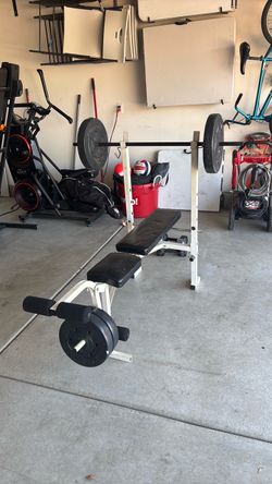 Selling bench and weights