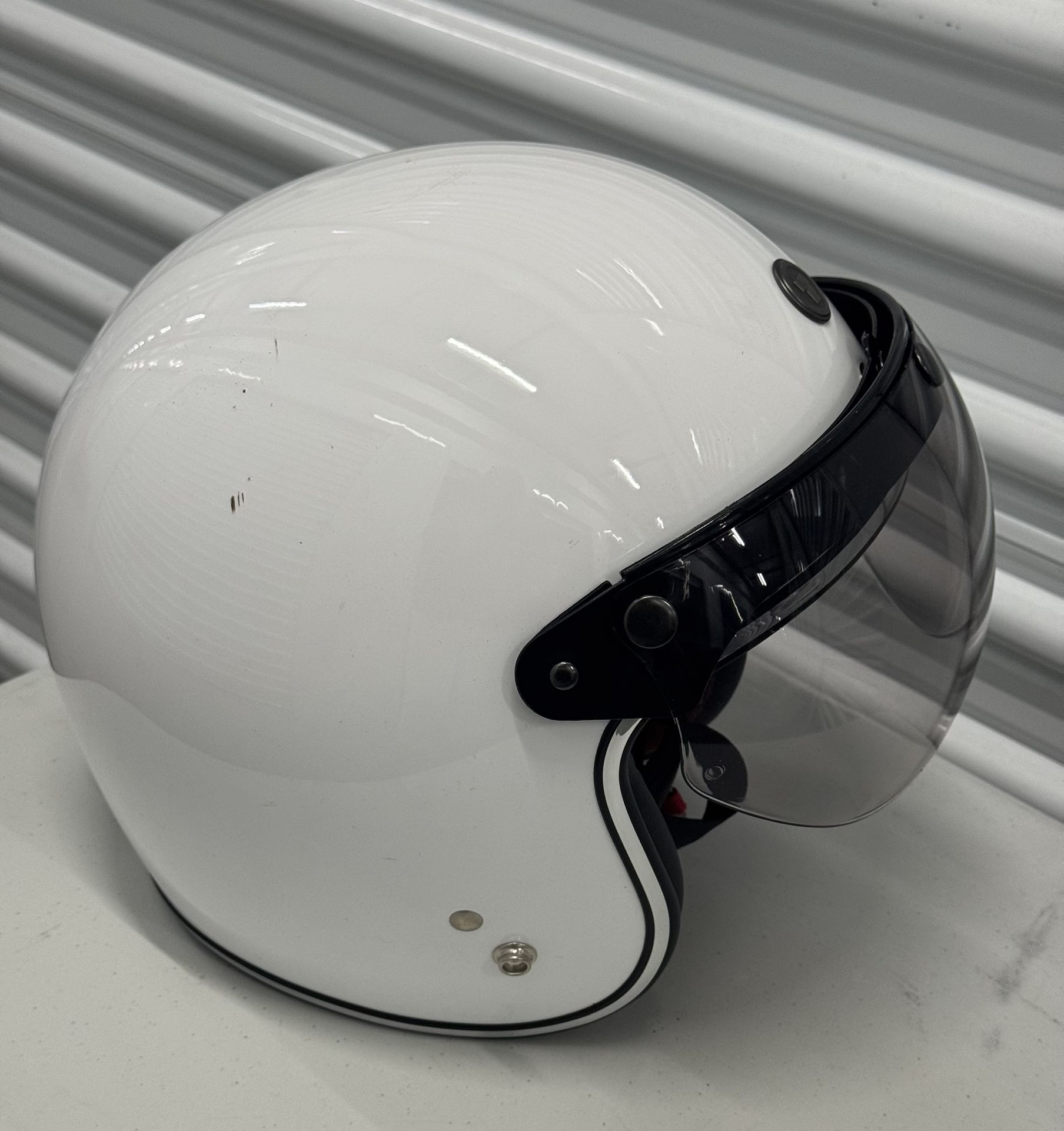 TORC T50 White Motorcycle Helmet DOT Cafe Racer Retro Vintage