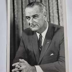 Lyndon B. Johnson 36th U.S. President.  Photograph In Black and White