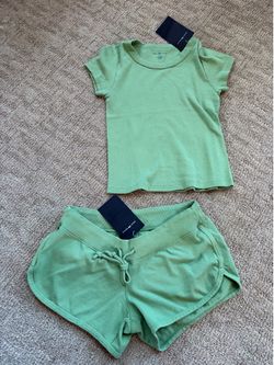 NWT Brandy Melville Viral Matcha T-Shirt and Shorts Set One Size