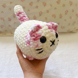 New Kawaii Crochet Loaf Cat, Plush Kitty, Nursery Decor Item, Crochet Stuffed Animal