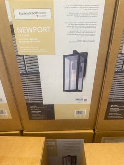 Canarm Newport Black Outdoor Wall Light with Seeded Glass