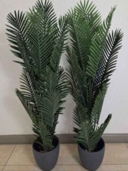 *** NEW LOW PRICE *** PAIR of 66" Faux Areca Palm in 12" Gray Textured Planters (2 for $125) @ Lasting Creations