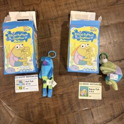 POPMART Bikini Bottom Buddies Series Plush Pendant Flat Fish, Dopey Fish
