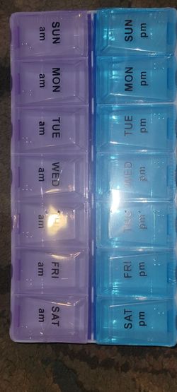 New. 7 Day (Morning/night) Pill Case, With Days And Braille....