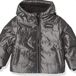 New Calvin Klein Grey Bubble Puffer Coat